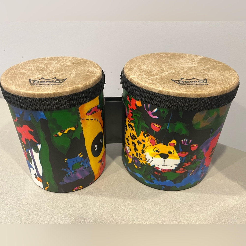 Remo Kids Percussion Bongos with Rainforest Animal Design